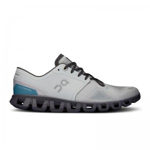 QC Cloud X 3 Men's Road Running Shoes Glacier | Iron Grey | 04521-HCXV