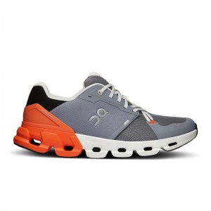 QC Cloudflyer 4 Men's Road Running Shoes Fossil | Flame Grey | 86057-MVYP