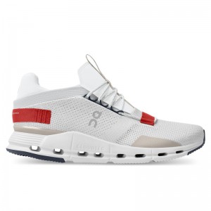 QC Cloudnova Men's Sneakers White | Red | 81529-VJWN