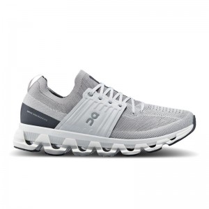 QC Cloudswift 3 Men's Road Running Shoes Alloy | Glacier Grey | 94817-SKQH