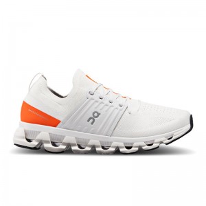 QC Cloudswift 3 Men's Road Running Shoes Ivory | Flame White | 58301-GQEI