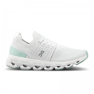 QC Cloudswift 3 Women's Road Running Shoes Ivory | Creek Green | 67430-ZGQE