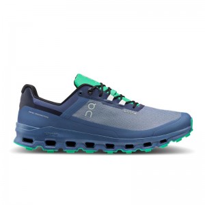 QC Cloudvista Waterproof Men's Trail Running Shoes Metal | Denim Blue | 62478-PZKU