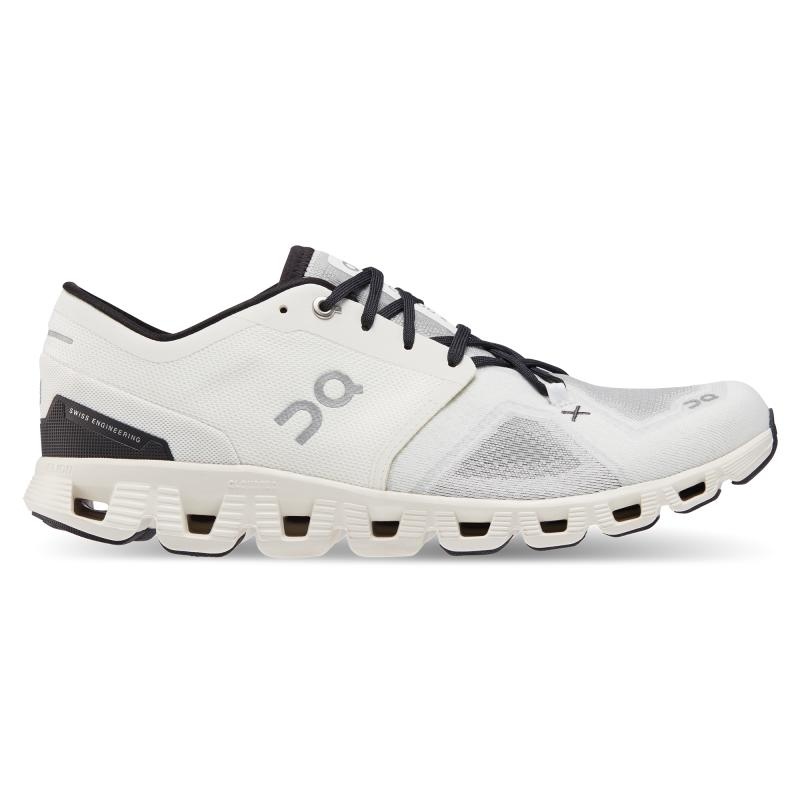 QC Cloud X 3 Men\'s Road Running Shoes Ivory | Black | 63594-AILQ