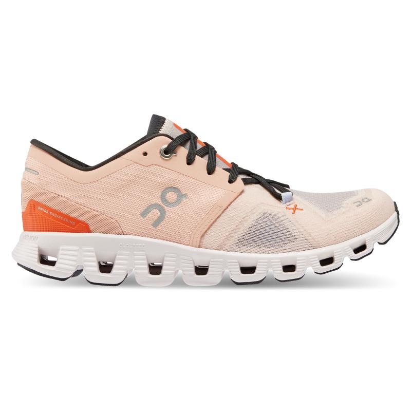 QC Cloud X 3 Women\'s Road Running Shoes Rose | Sand | 32981-YUXT