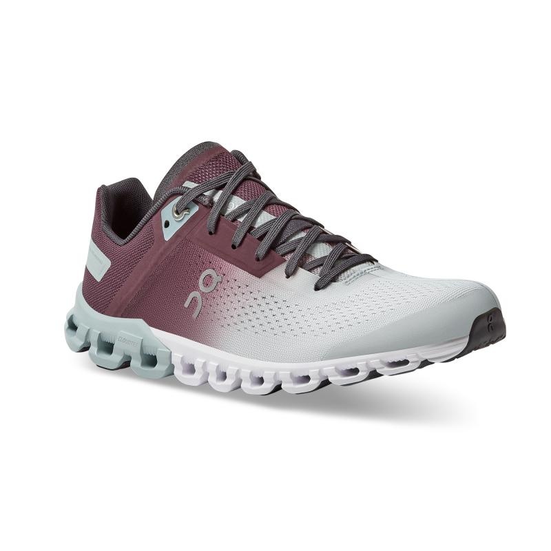 QC Cloudflow Women's Road Running Shoes Mulberry | Mineral Grey | 83761-MWRH