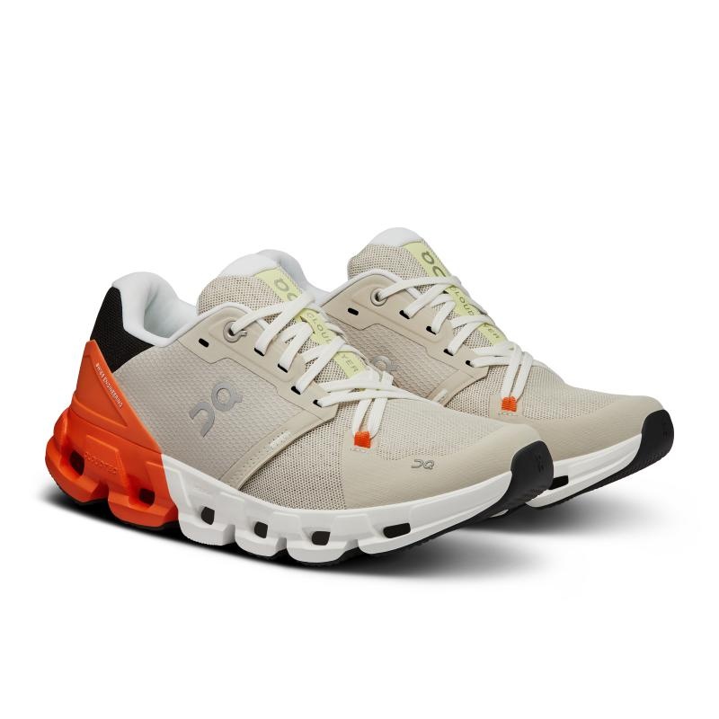 QC Cloudflyer 4 Women's Road Running Shoes Sand | Flame Grey | 35847-KMFW