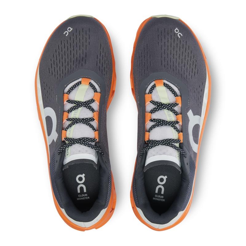 QC Cloudmonster Men's Road Running Shoes Eclipse | Turmeric Grey Orange | 49205-ITLS