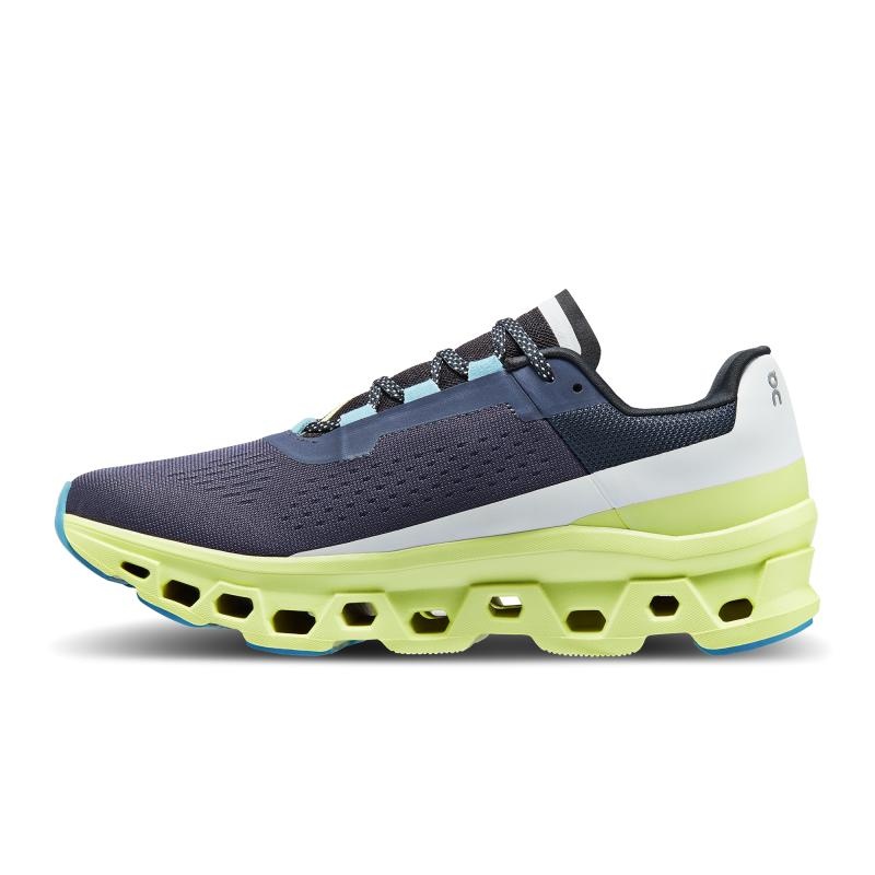 QC Cloudmonster Men's Road Running Shoes Iron | Hay Navy | 98047-LEPM