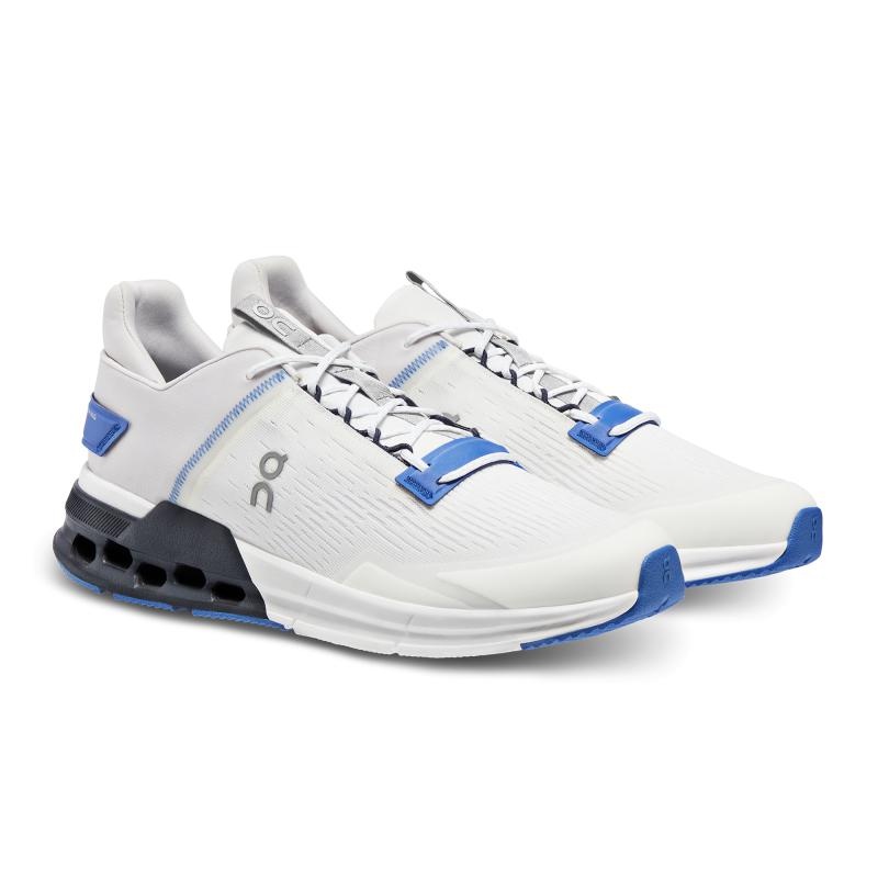 QC Cloudnova Flux Men's Road Running Shoes Undyed-White | Cobalt | 14528-HKYC