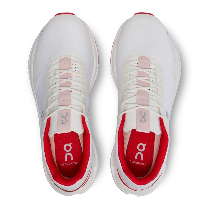 QC Cloudnova Form Men's Lifestyle Shoes White | Red | 68431-UNMV