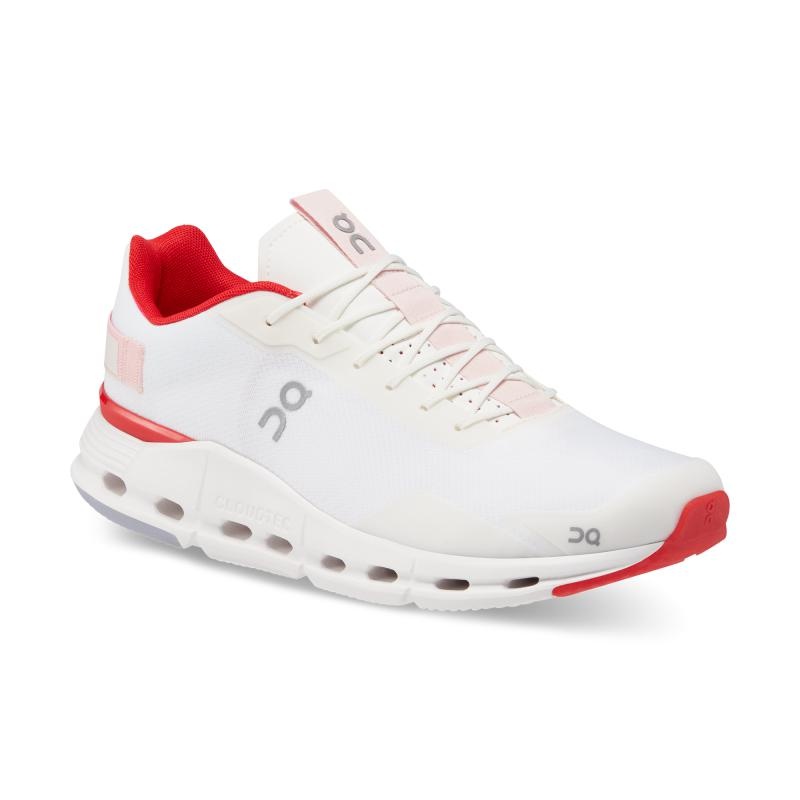 QC Cloudnova Form Men's Lifestyle Shoes White | Red | 68431-UNMV