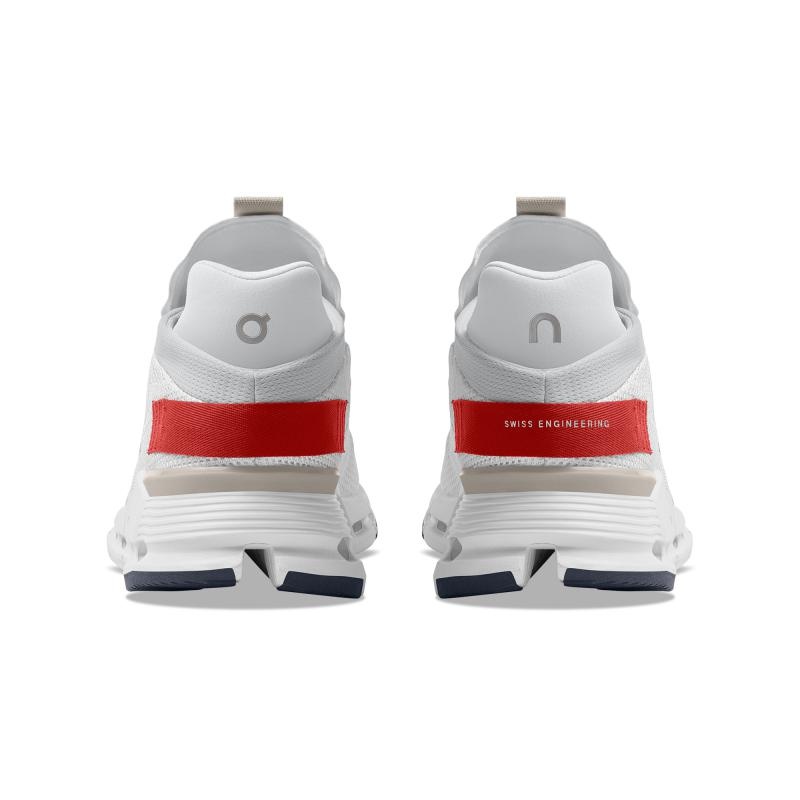 QC Cloudnova Men's Sneakers White | Red | 81529-VJWN