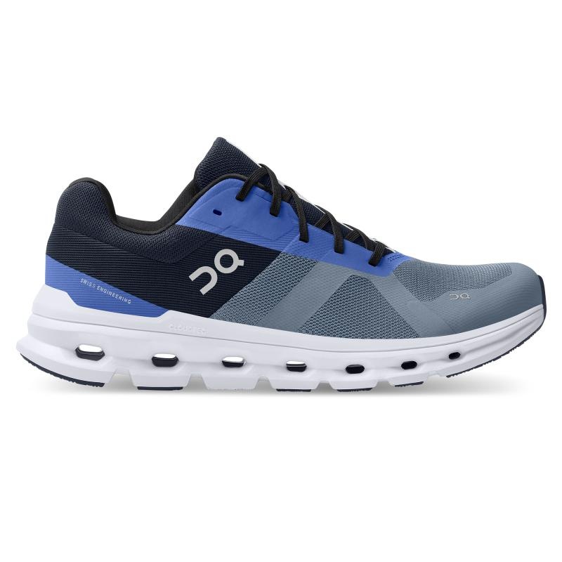 QC Cloudrunner Men\'s Road Running Shoes Metal | Midnight Grey | 57931-EXUL