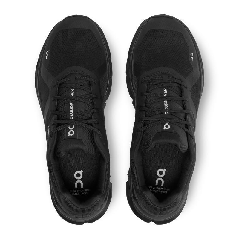 QC Cloudrunner Waterproof Men's Road Running Shoes Black | 61079-OZCG