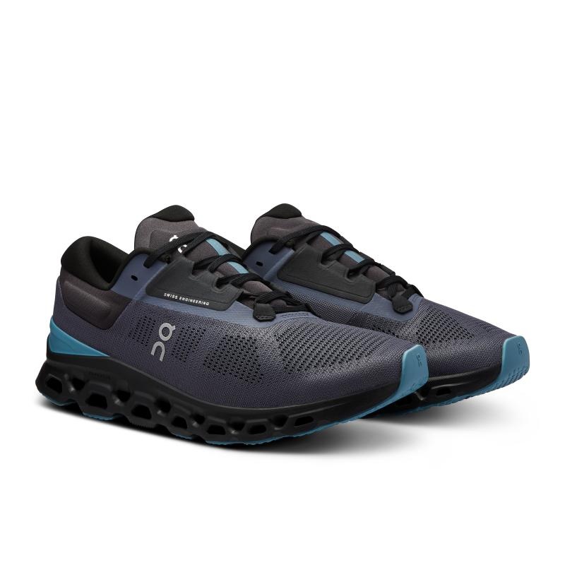 QC Cloudstratus 3 Men's Road Running Shoes Metal | Wisteria Black | 30719-NQAE