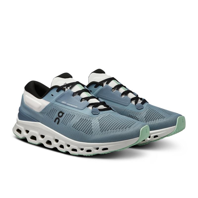 QC Cloudstratus 3 Men's Road Running Shoes Wash | Metal Blue | 73689-DSPN