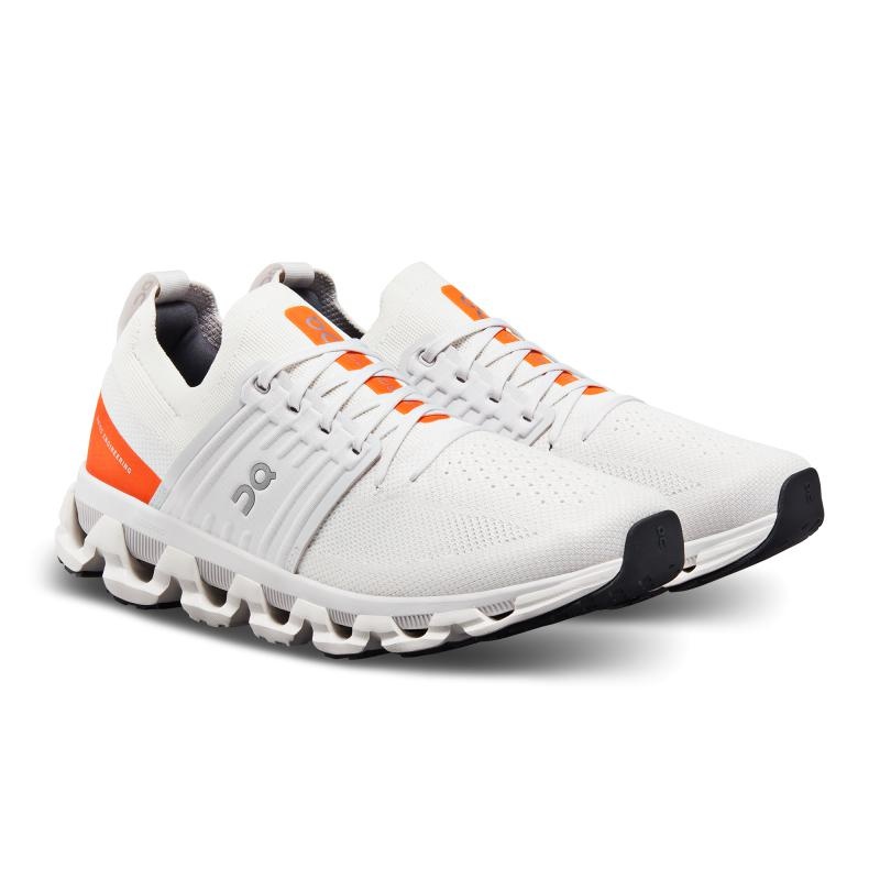 QC Cloudswift 3 Men's Road Running Shoes Ivory | Flame White | 58301-GQEI