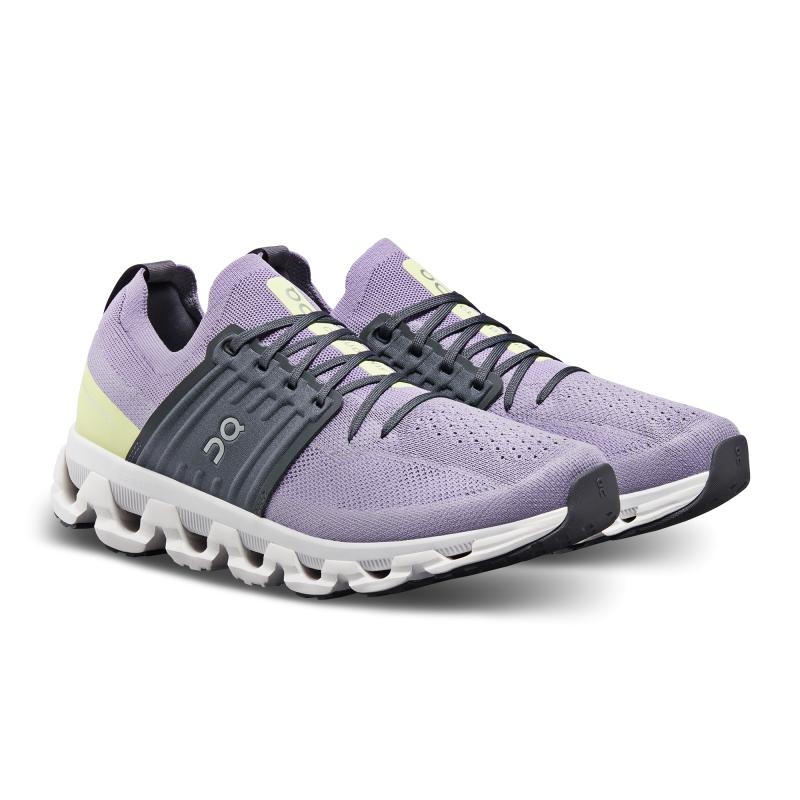 QC Cloudswift 3 Men's Road Running Shoes Shark | Hay Purple | 34568-VWYN