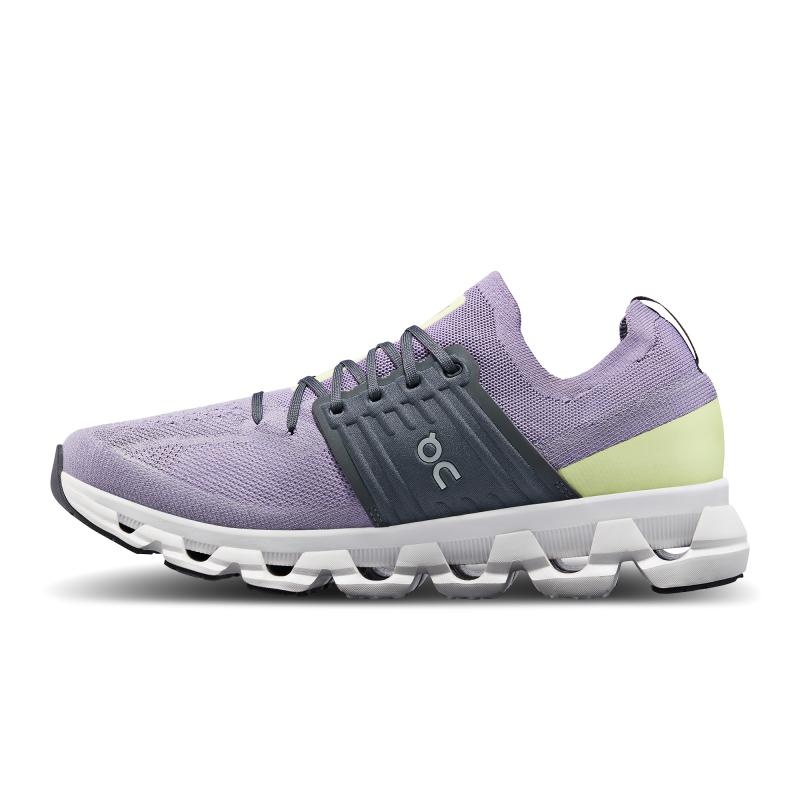 QC Cloudswift 3 Men's Road Running Shoes Shark | Hay Purple | 34568-VWYN