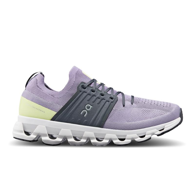 QC Cloudswift 3 Men\'s Road Running Shoes Shark | Hay Purple | 34568-VWYN