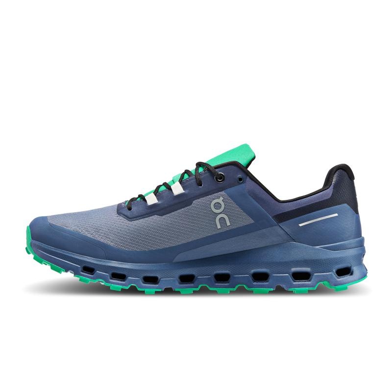 QC Cloudvista Waterproof Men's Trail Running Shoes Metal | Denim Blue | 62478-PZKU