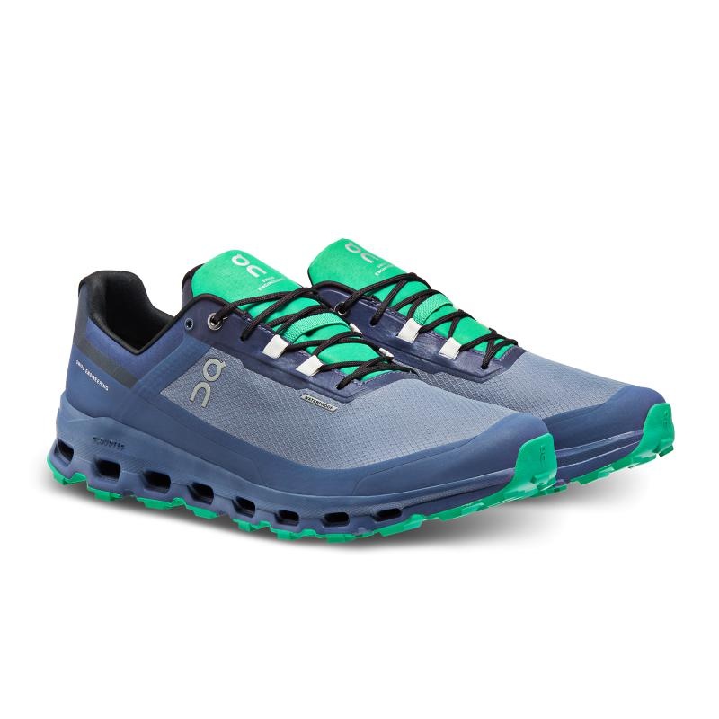 QC Cloudvista Waterproof Men's Trail Running Shoes Metal | Denim Blue | 62478-PZKU