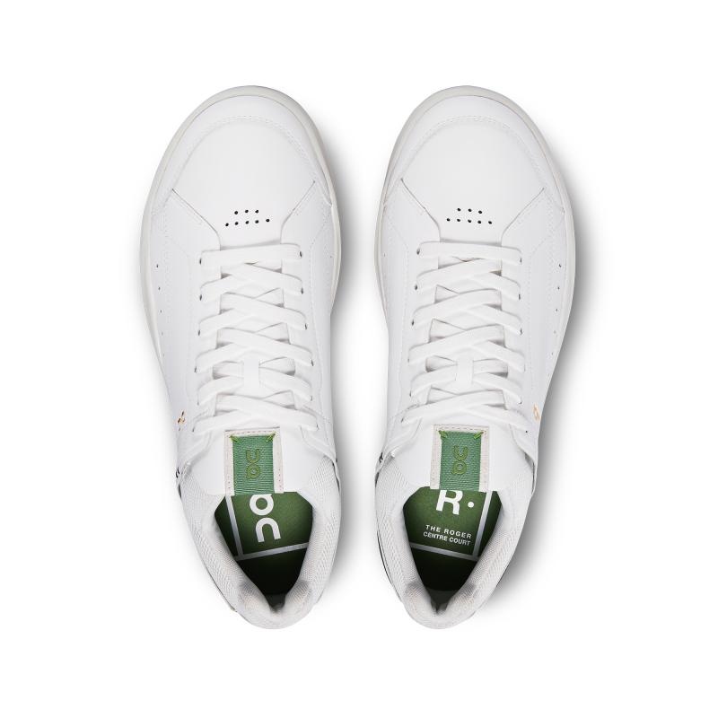 QC THE ROGER Centre Court Men's Sneakers White | Sage | 78324-QSWF