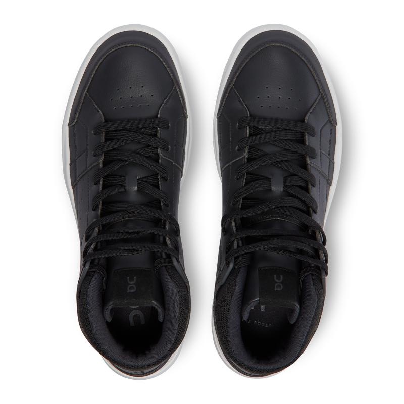 QC THE ROGER Clubhouse Mid Men's Lifestyle Shoes Black | Eclipse | 93210-JCFA