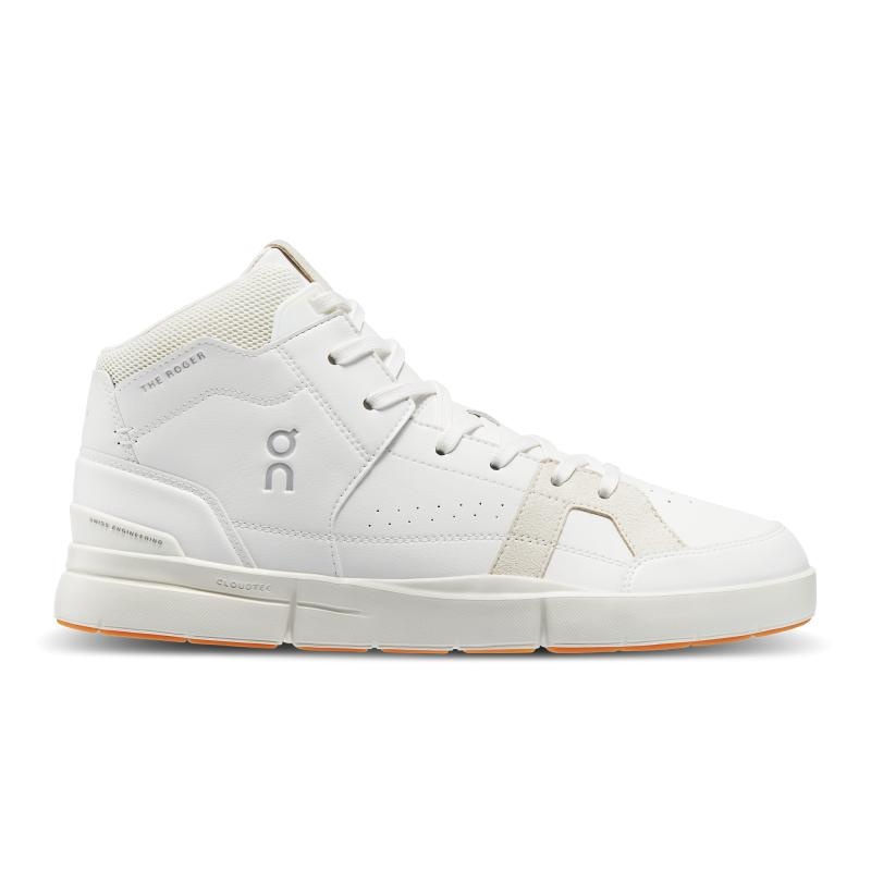 QC THE ROGER Clubhouse Mid Men\'s Lifestyle Shoes White | Sand | 60478-CKLD