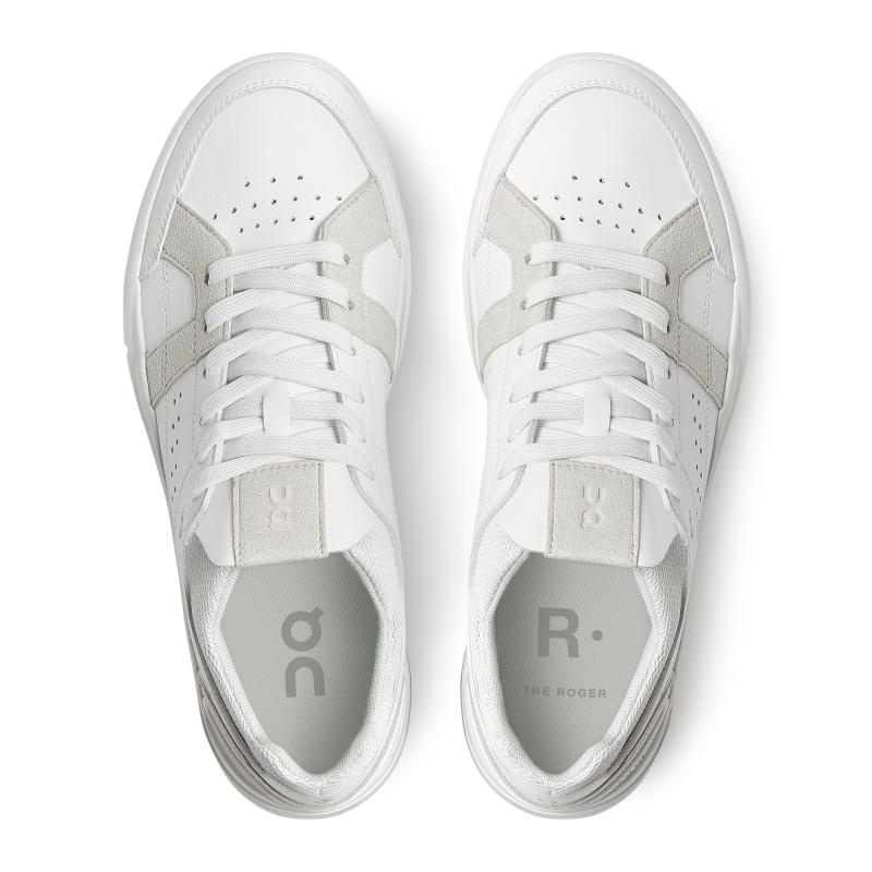 QC THE ROGER Clubhouse Women's Sneakers White | Sand | 63524-TWNF